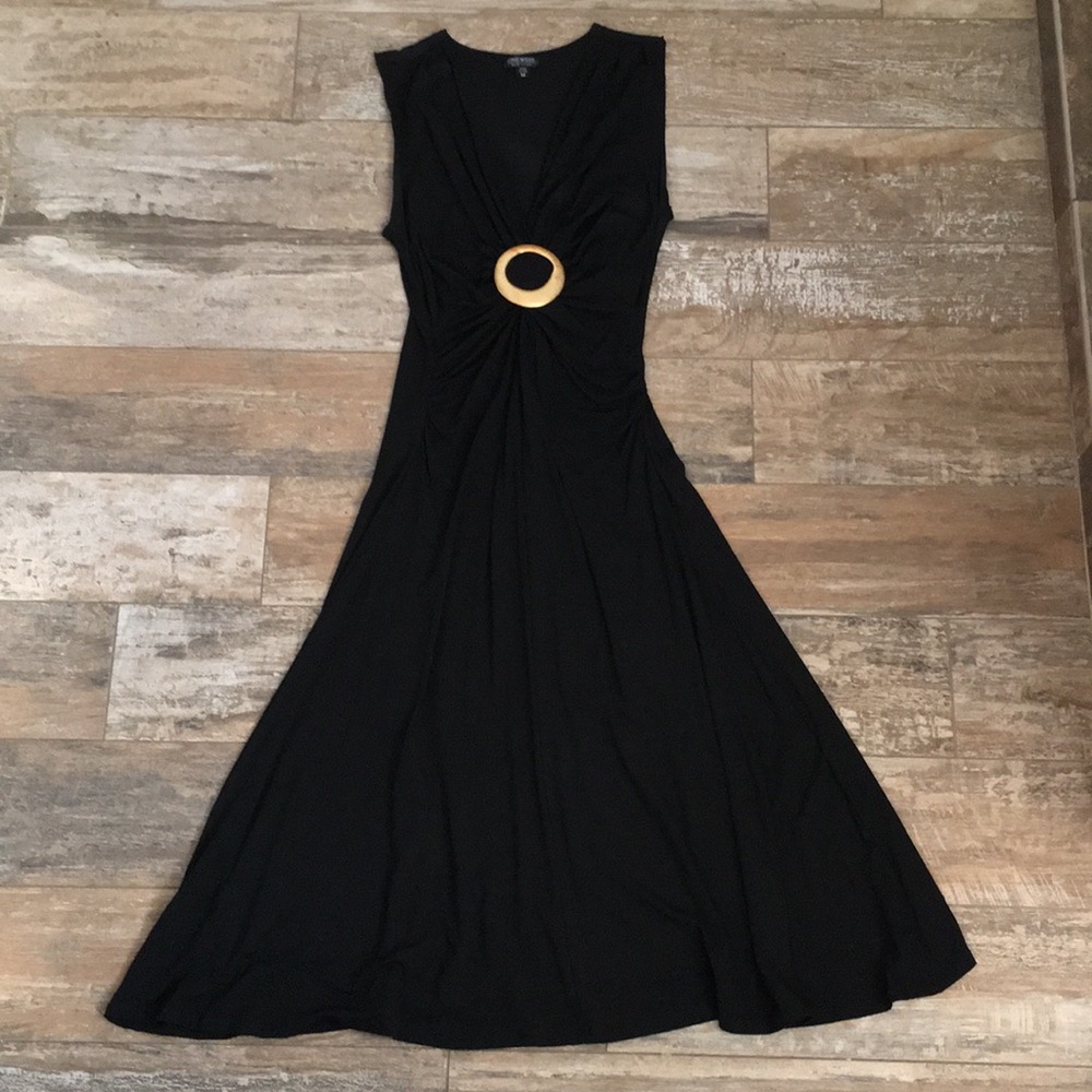 Sexy LBD with brushed gold metal detail